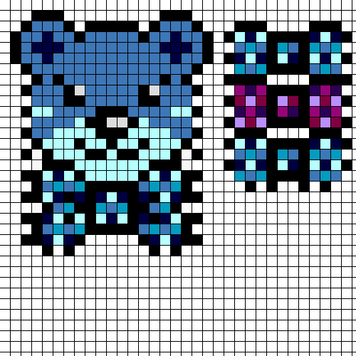 アイロンビーズで可愛いクマさんのペン立てと図案 アイロンビーズブログ